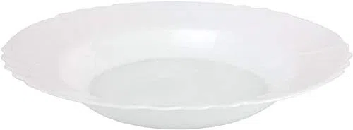 Bormioli Rocco, serie Ebro, set da 12 piatti fondi, scodelle, fondine, 23,5 cm di diametro, 300 ml di capienza, in vetro temperato "Opal Glass"