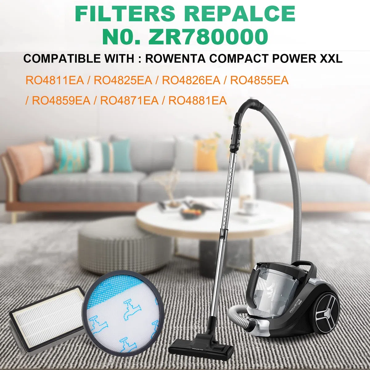Sgizoku HEPA Set di filtri per aspirapolvere Rowenta COMPACT POWER XXL RO4811EA RO4823EA RO4825EA RO4826EA RO4836EA RO4850EA RO4853EA RO4855EA RO4859EA RO4871EA RO4873EA RO4881EA RO4886EA(ZR780000)