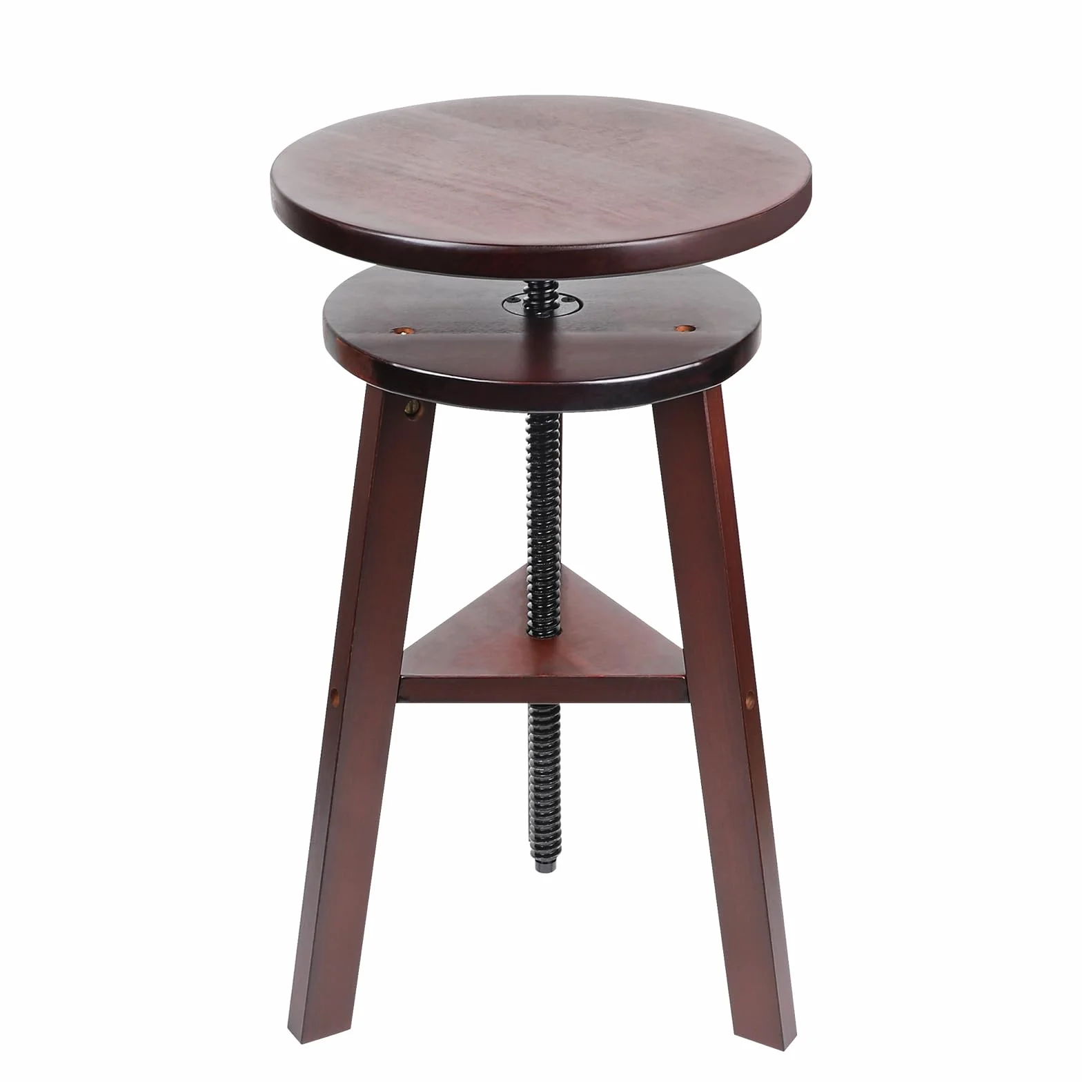 lalago Sgabello da pittura, diametro 30 cm, altezza 48-65 cm, sgabello da disegno in legno di faggio, girevole a 360°, sedia in legno per tavolo da disegno, sedia girevole per artisti, sgabello da