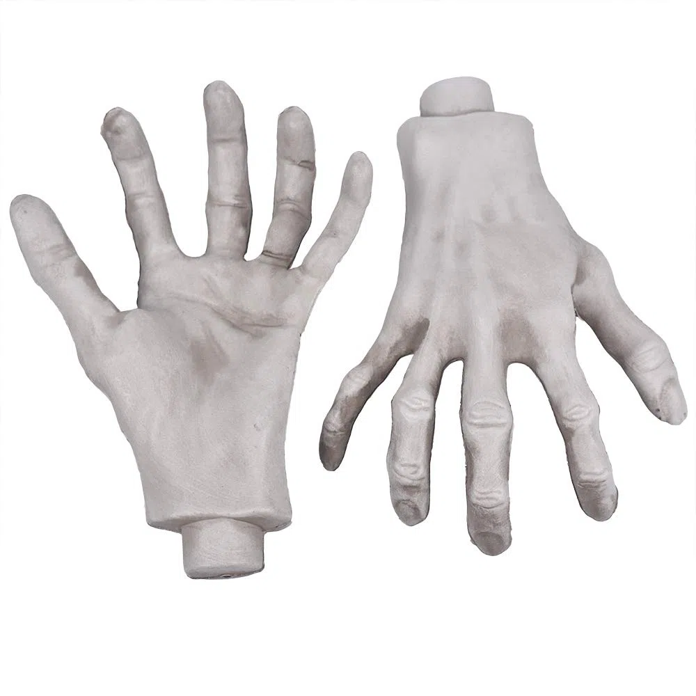 XONOR 2 paia di mani di zombie di plastica realistiche di Halloween per la decorazione di oggetti spaventosi di terrore di Halloween