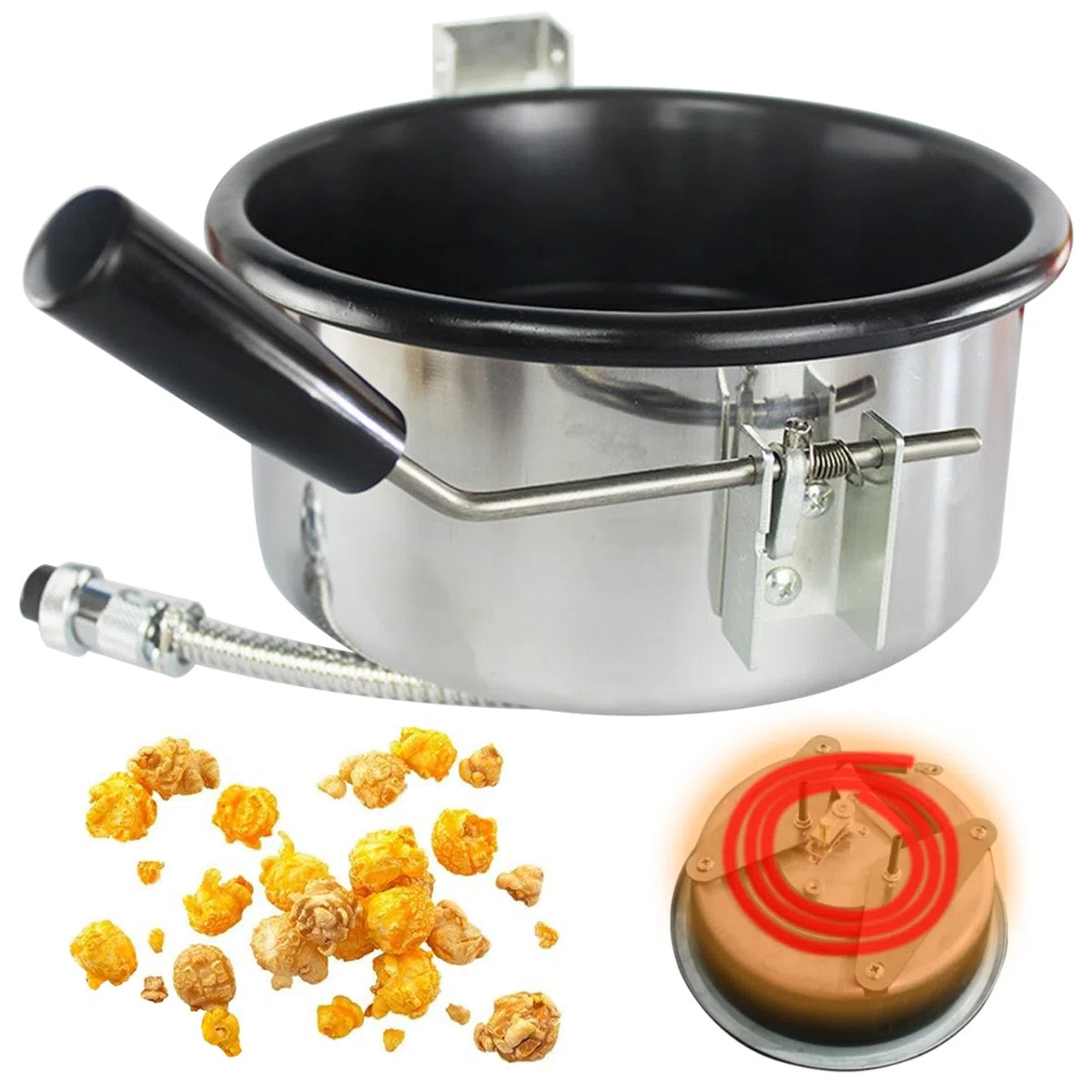 Macchina per Popcorn elettrica Nostalgia da 8 Once, Macchina per Popcorn Anti-bruciature per la Serata dei Film con Controllo di Sicurezza, Popper retrò Facile da Pulire per Feste e casa