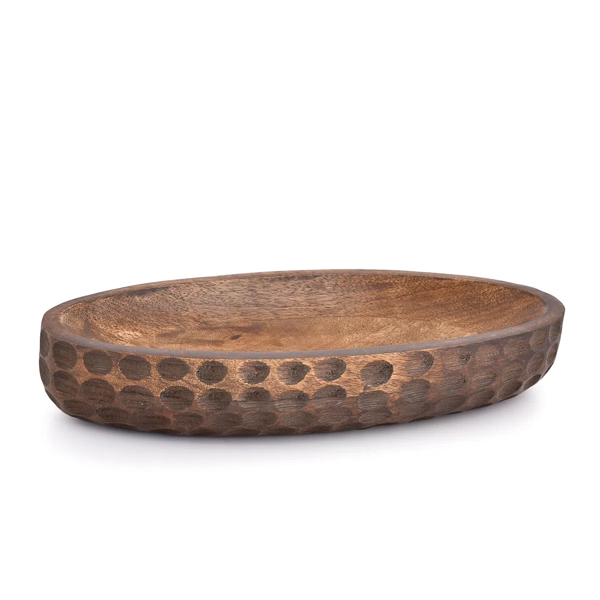 Samhita Ciotola decorativa in legno di mango, decorazione per la casa, centrotavola per fattoria, campagna, ristorante, bar (35,56 cm x 15,24 cm x 5,84 cm)