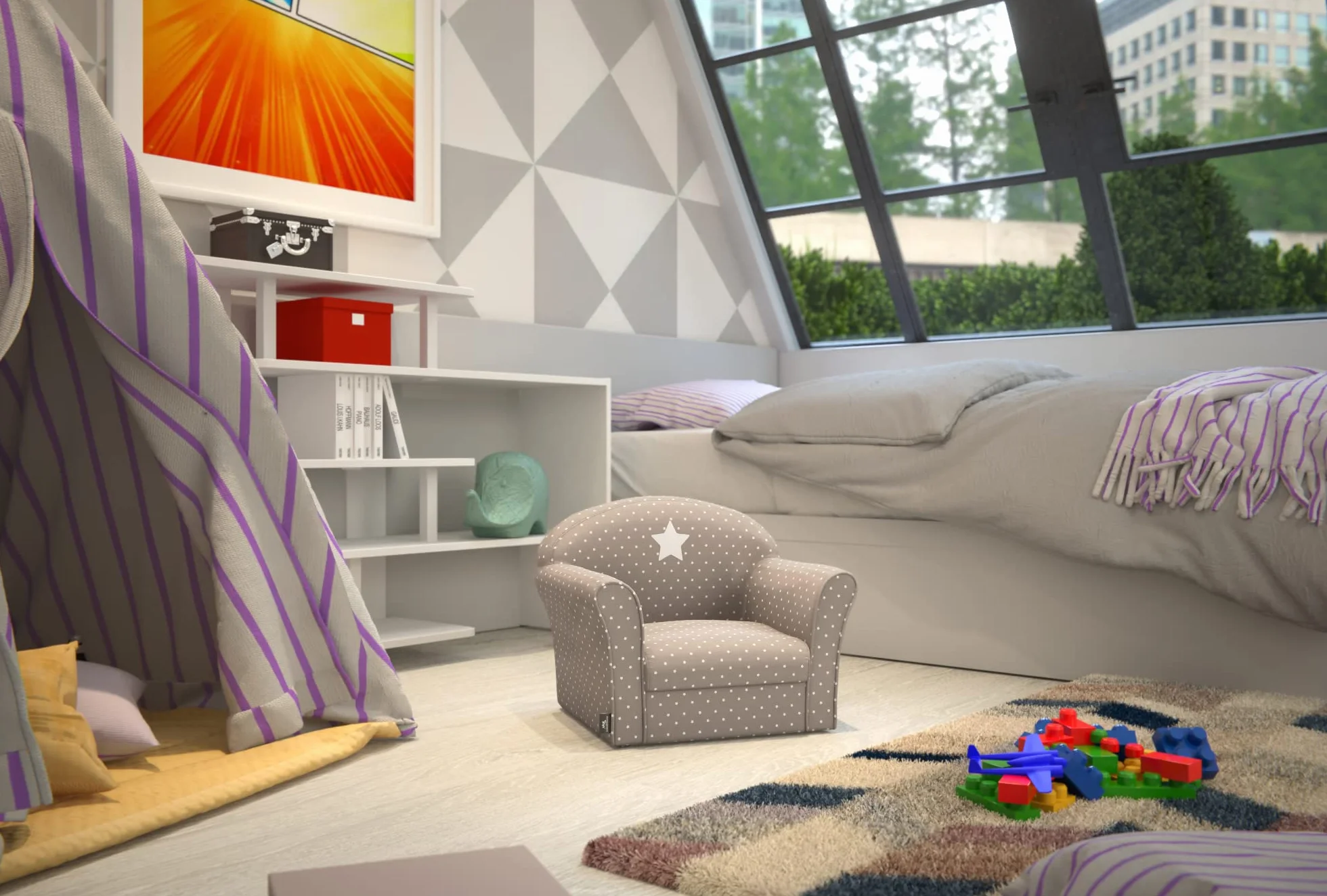ATMOSPHERA CREATEUR D'INTERIEUR - Poltrona per bambini Classique grigio taupe