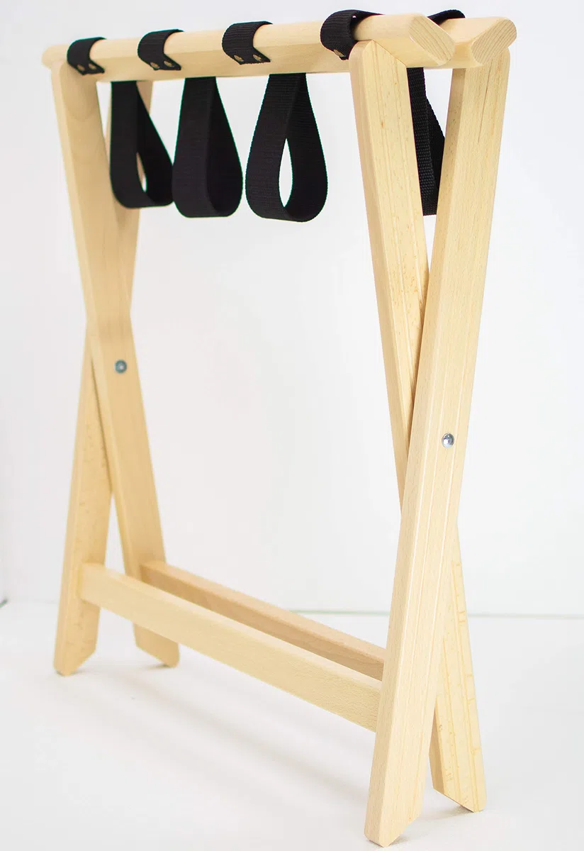 ZStyle Porta valigie Naturale portavaligia reggivaligie Legno Camera Letto arredo Design faggio B&B albergo Hotel