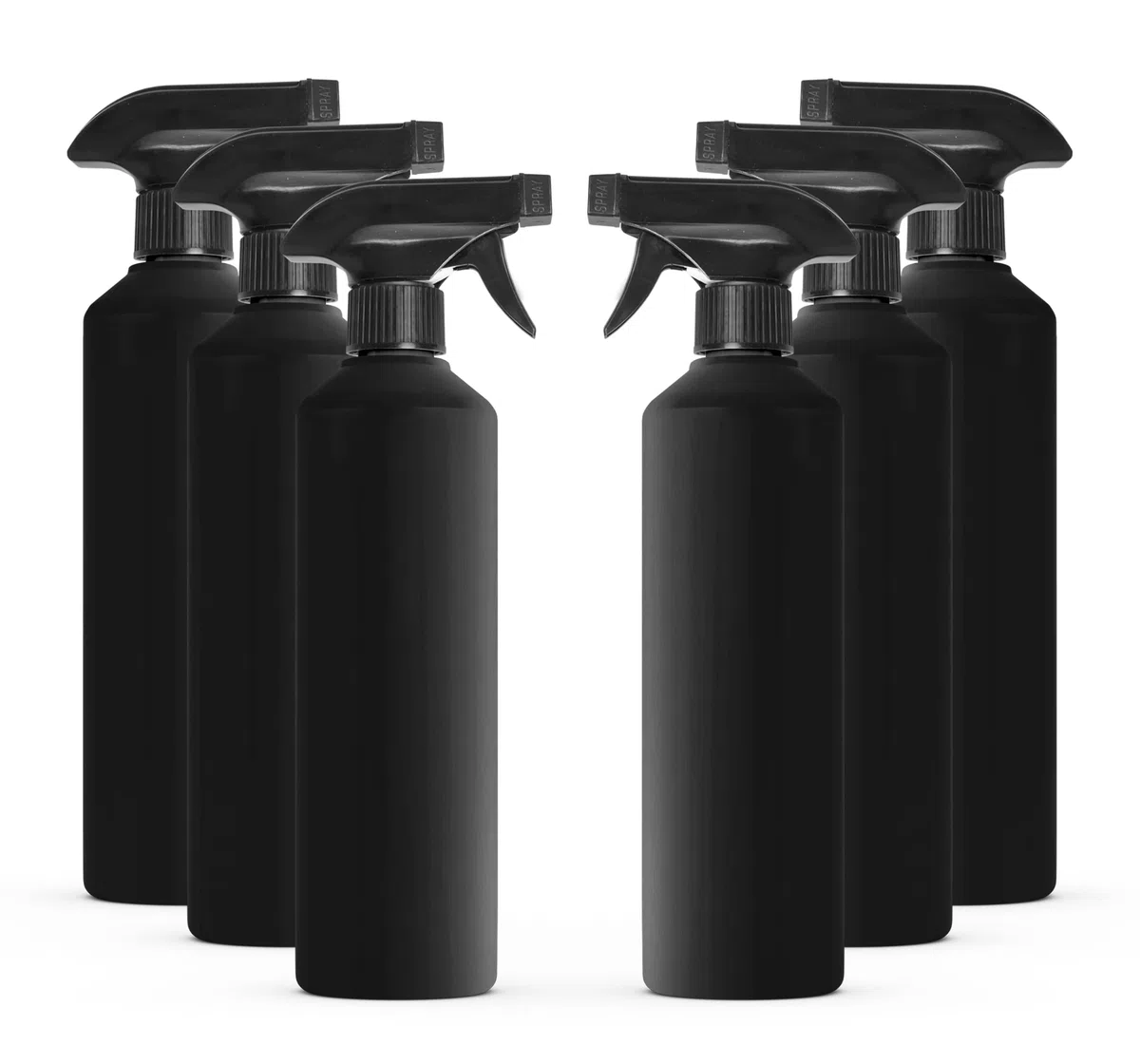 McKLords - Confezione da 6 bottiglie spray vuote in plastica nera per la pulizia da 500 ml - Bottiglie spray vuote per giardinaggio e pulizia della casa - Heavy Duty Industrial ricaricabili
