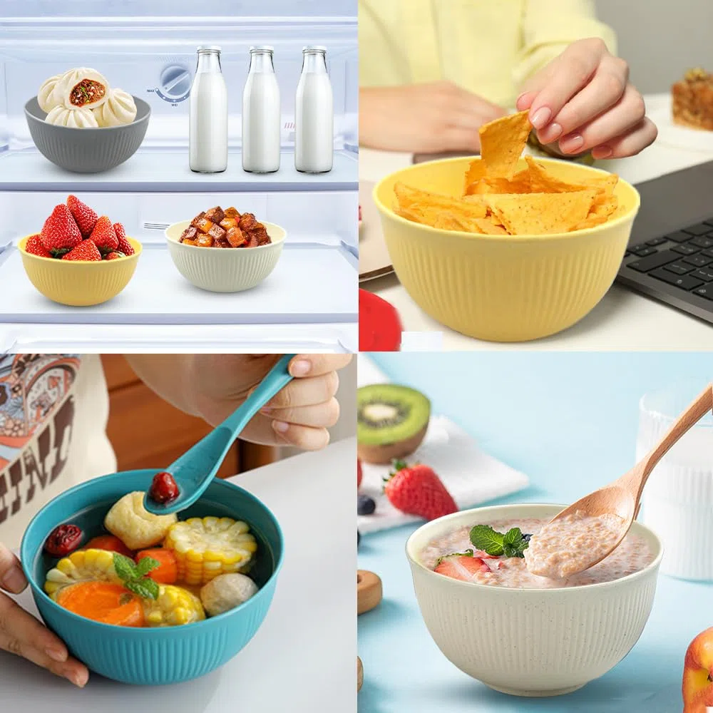 YunBey 10 Pezzi Ciotole Cucina in Plastica Grande Ciotole Colazione Riutilizzabile Infrangibile Leggera Insalatiera per Bambini e Adulti per Picnic Campeggio Ristorante