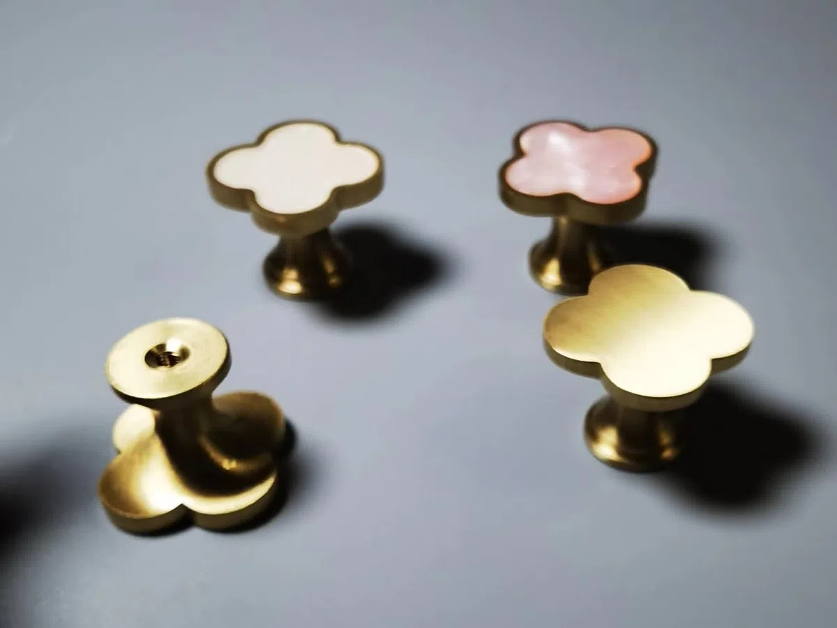 Gancio decorativo da parete in ottone massiccio, ganci a vite per appendere cappotti, zaini e borse, ganci da parete dorati champagne (confezione da 4, bianco conchiglia)
