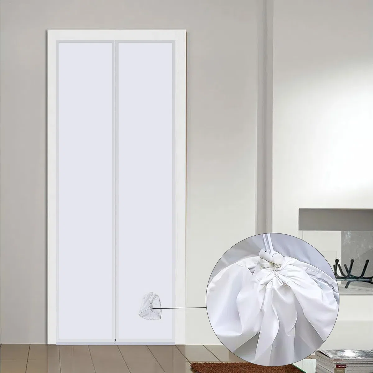 Guarnizione Porte per Condizionatore Portatile, Guarnizione Porte per Condizionatore D'aria, con Cerniera，Facile da Montare，Per Tutti Climatizzatori Mobili (120 * 240cm)