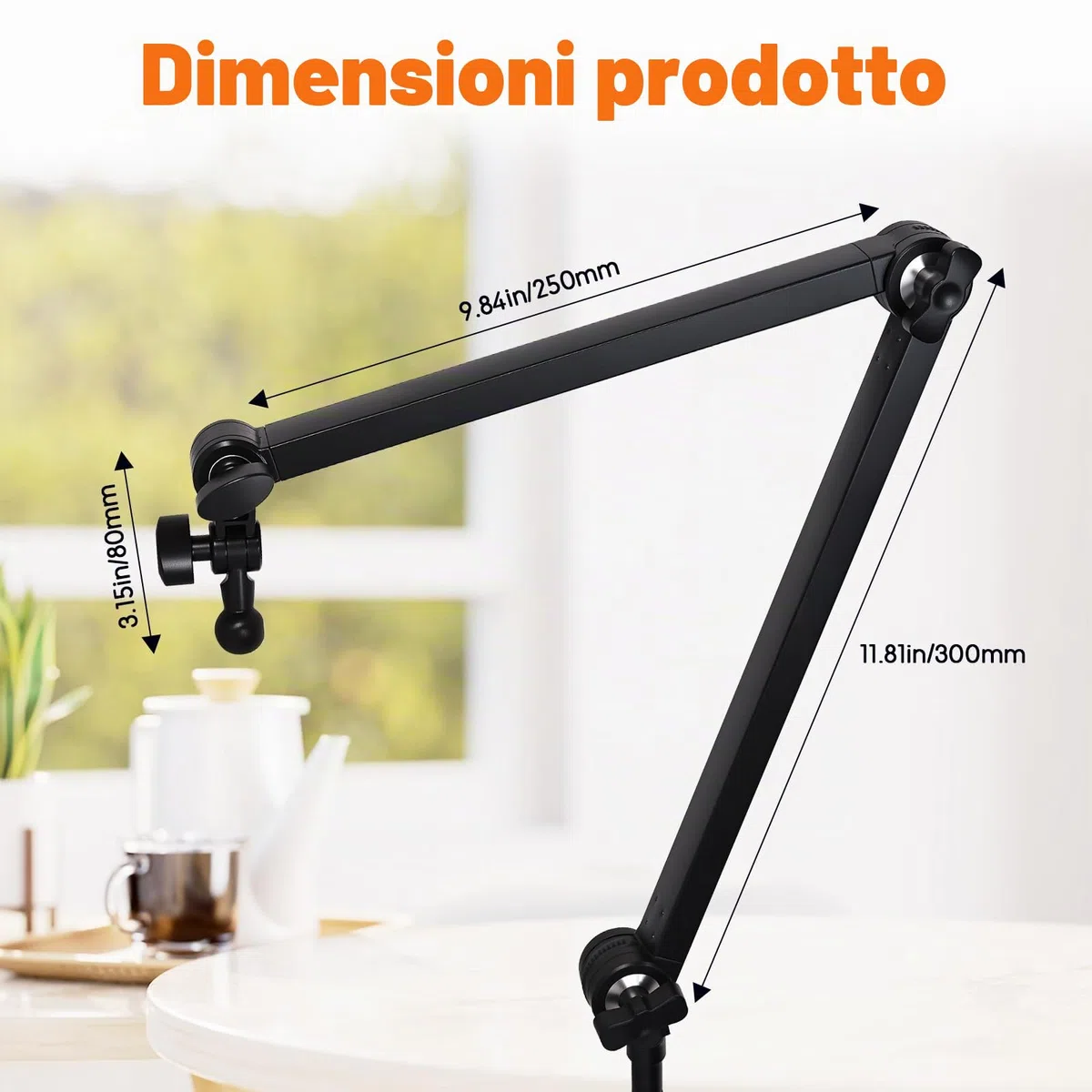 Hivexagon Supporto a Morsetto per asciugacapelli - Supporto Regolabile Multi-angolazione, Braccio in Lega di Carbonio, Base in plastica, Consente di asciugare i Capelli a Mano Libera