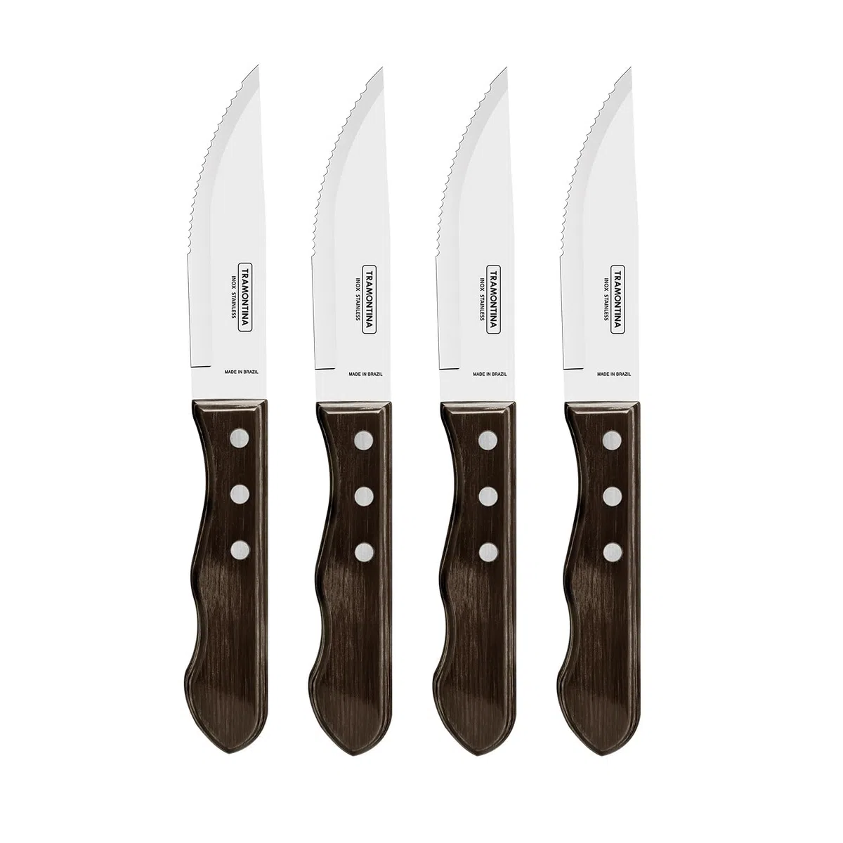 Tramontina Set di Coltelli Jumbo da Carne/BBQ Polywood 12 cm 4 pezzi