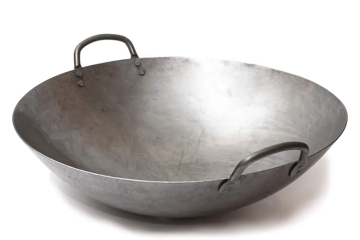 Craft Wok Grande Wok da 40 cm in Stile Canton Pesante e Martellato a Mano in Acciaio al Carbonio (fondo arrotondato)/731W87