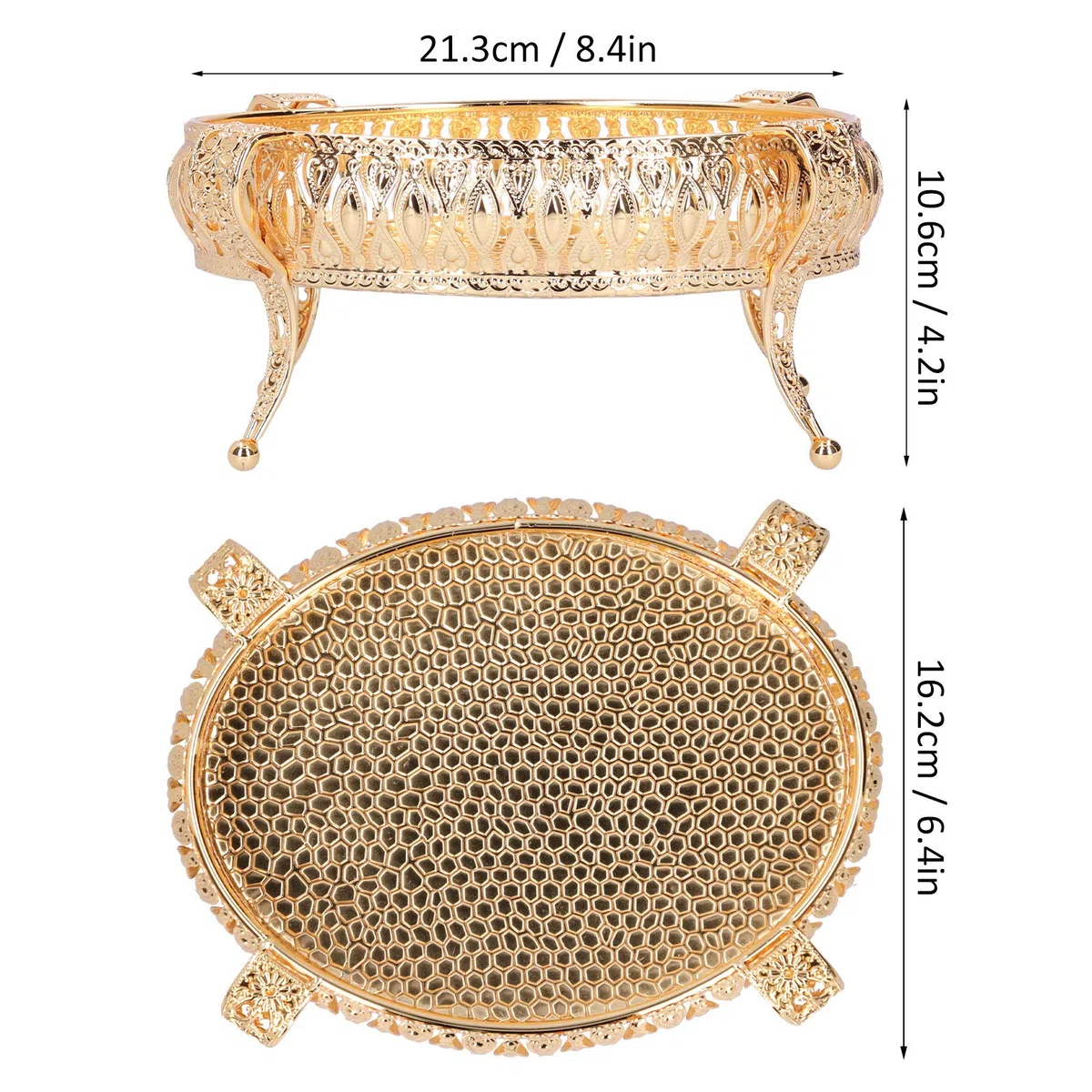 Ciotola di frutta decorativa, cesto di frutta Ciotole Vassoio per snack Ciotole da dessert Vassoio da portata rotondo in oro per feste Bancone cucina da ufficio