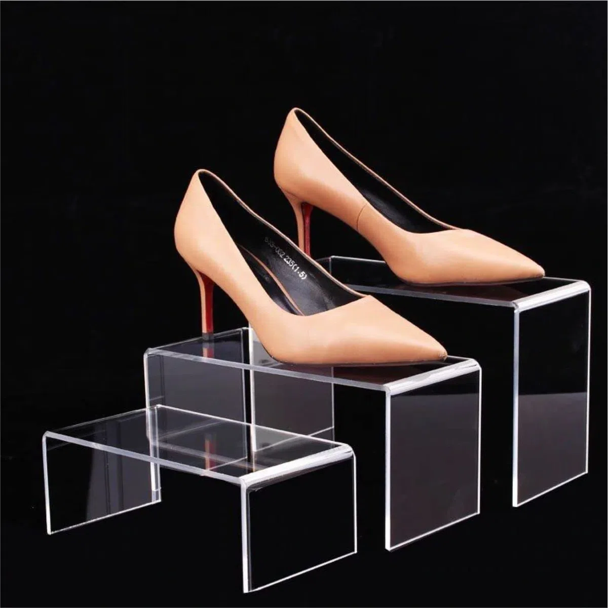 Generico Alzatina alzate Tavolino Espositore in PMMA CRYLUX COLATO personalizzata profondità 15cm Alzata Trasparente Spessore 5mm dolci Cupcake e Banchi Gioielli Vetrine (30, 20)