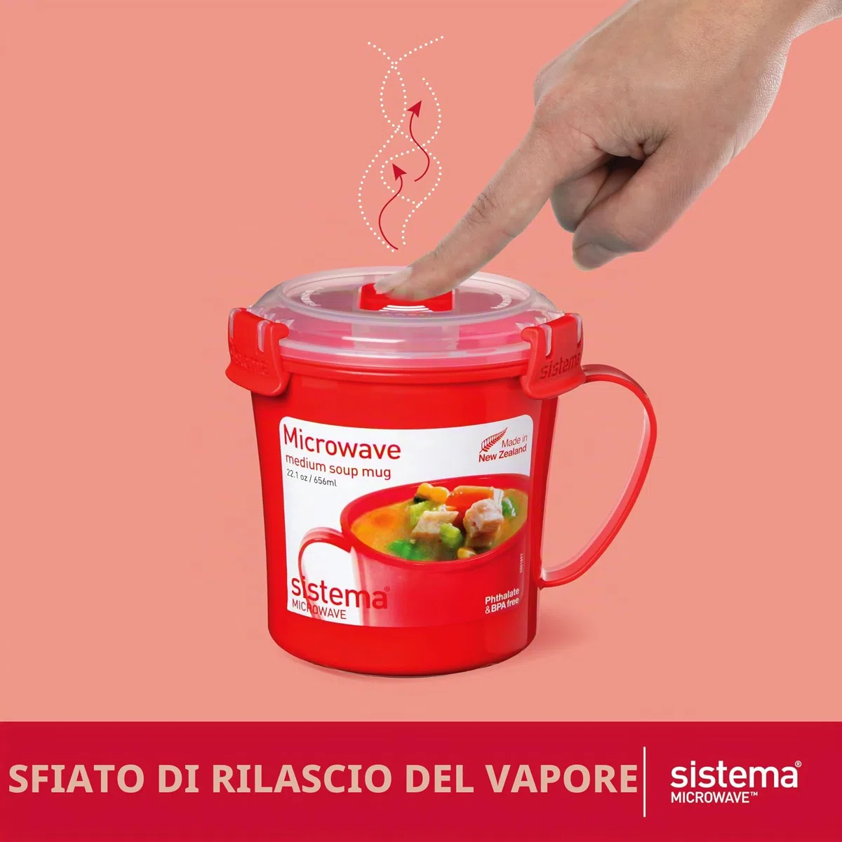 Sistema Contenitori per Microonde | Tazza per Zuppa, Ciotola per Porridge e Ciotola per Noodles | Contenitori per Alimenti per Microonde con Valvole di Rilascio del Vapore | Confezione da 3