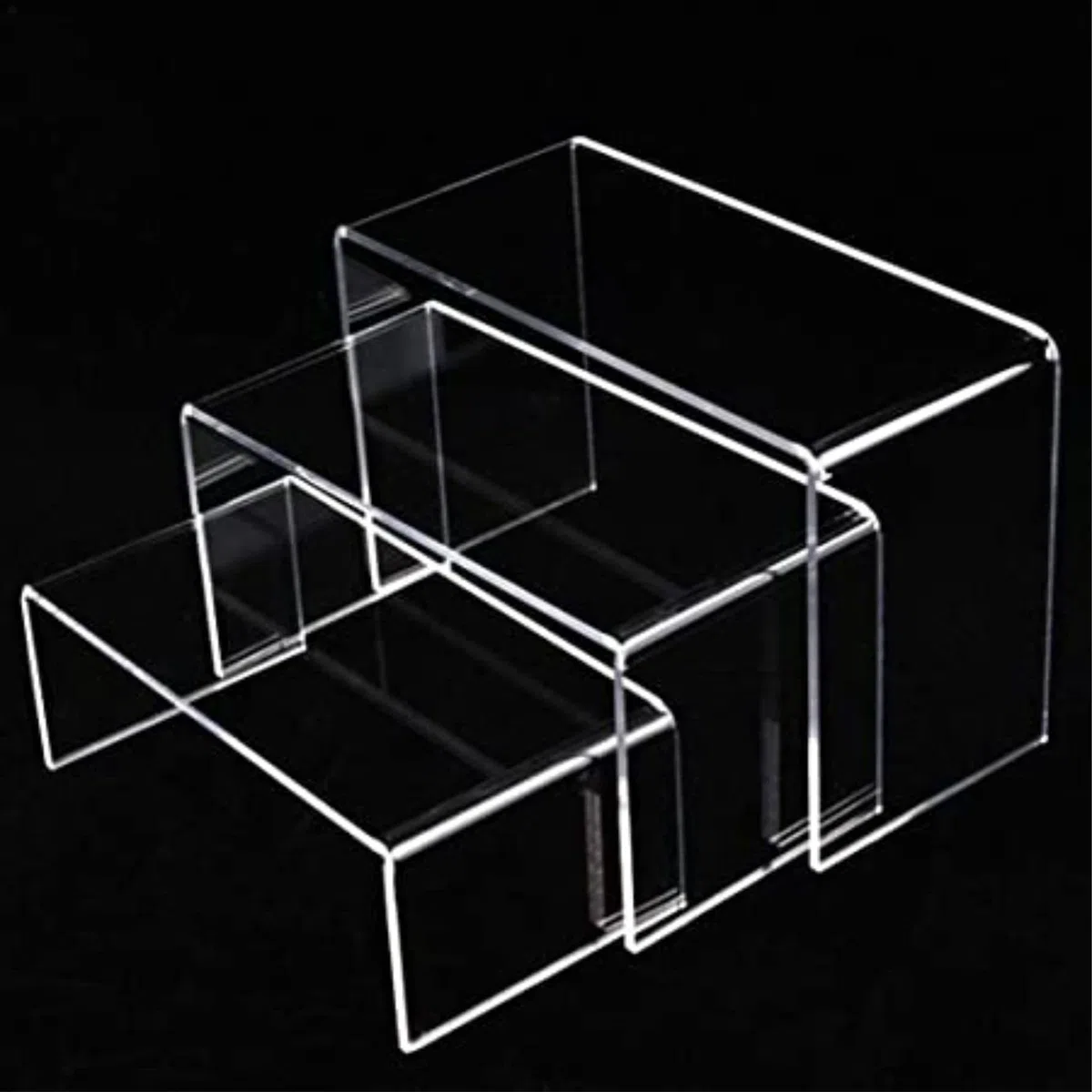 Generico Alzatina alzate Tavolino Espositore in PMMA CRYLUX COLATO personalizzata profondità 15cm Alzata Trasparente Spessore 5mm dolci Cupcake e Banchi Gioielli Vetrine (30, 20)