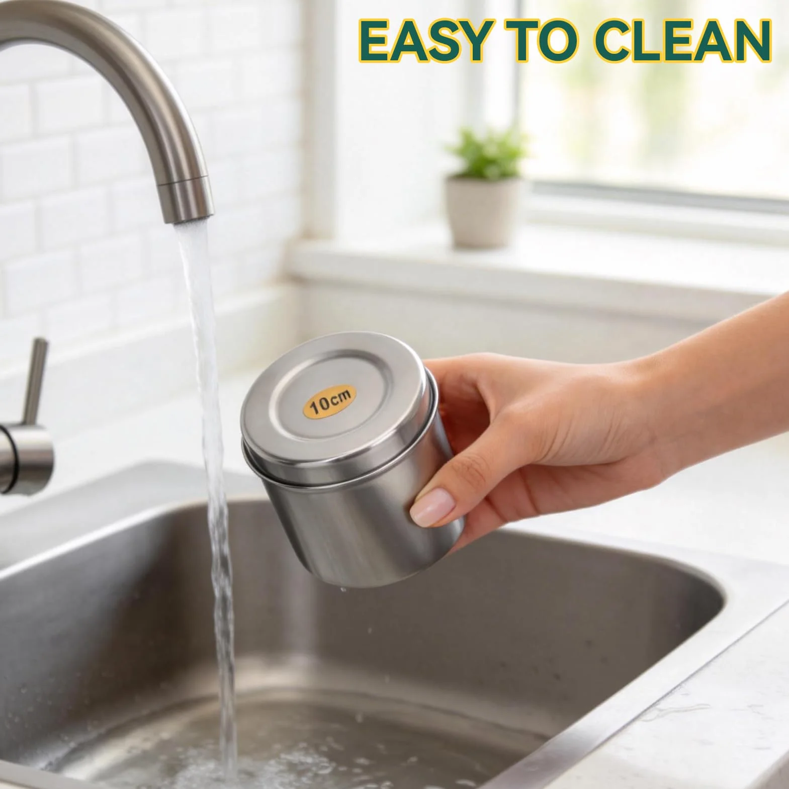 Organizer da appoggio per vanità da bagno, contenitore per barattolo in acciaio inossidabile con coperchio tazza per batuffoli di cotone per barattolo Vaso organizzatore per bagno dispenser per cotton