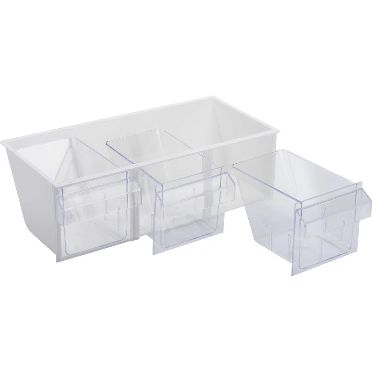 Westmark Contenitore a cassetti, 3 cassetti, Capacità: 1 l l'uno, Plastica, Milano, Trasparente/Bianco, 76072240