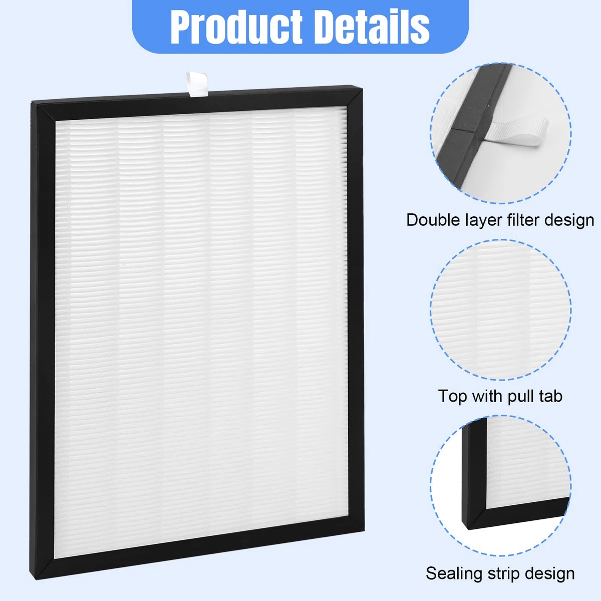 4 filtri HEPA compatibili con deumidificatore e purificatore d'aria Meaco 20L 20LE a bassa energia, 26 x 19 x 1 cm, filtri HEPA di qualità dell'aria migliorata, filtro di ricambio HEPA per portare una