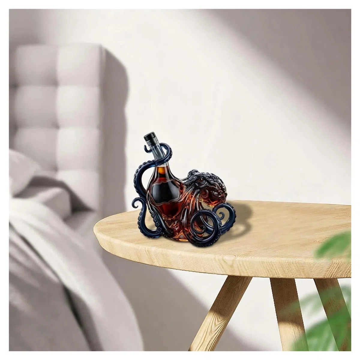 Rum Edition - Bottiglia 3D a forma di polpo, decorazione nautica, collezione di arte marina, bottiglia di alta qualità per vino, liquore, soda