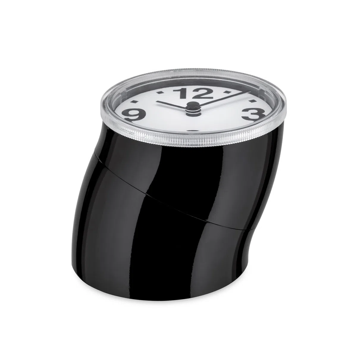 Alessi 01 B Cronotime Orologio da Tavolo in ABS, Nero