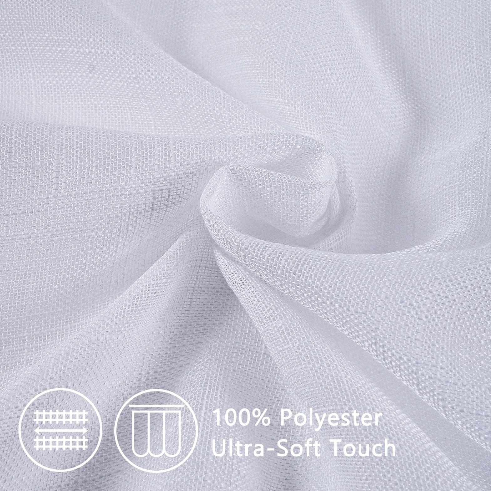Topfinel Tende Oscuranti per Interni Lino Voile a Pannello Traslucido Tende Bianche Semitrasparenti con Occhielli 140x225 cm per Camera da Letto per Soggirono 2 Pannelli