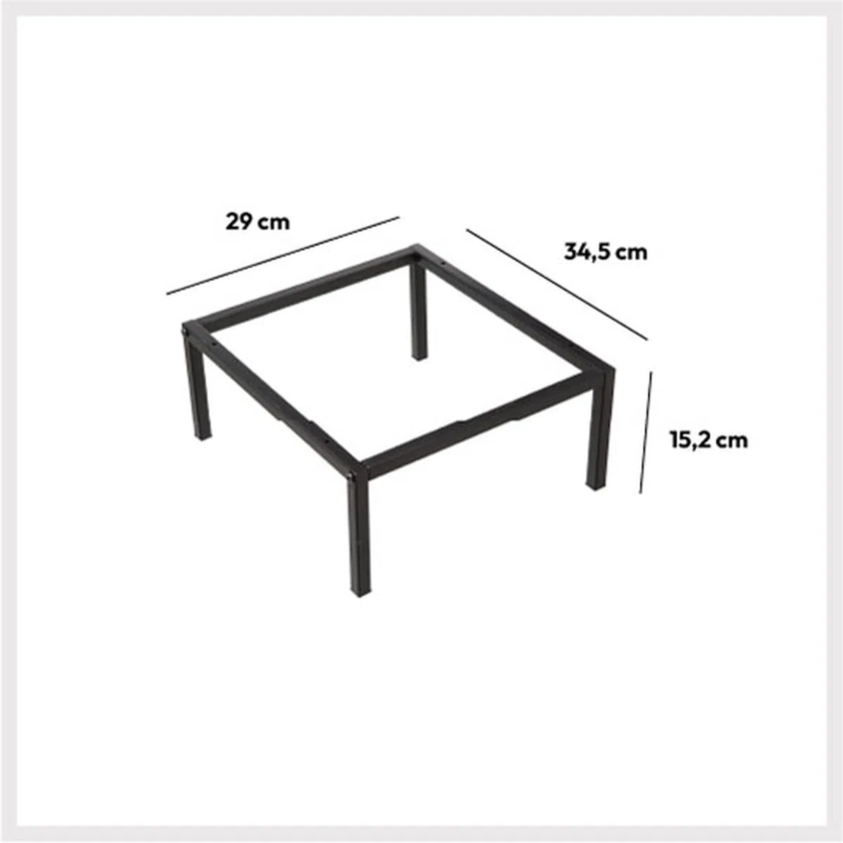 5 five simply smart 5five - Gambe per mensola in metallo nero - L.34 x P.29 x H.15 cm - Supporto per mobili Mix'n'Modul