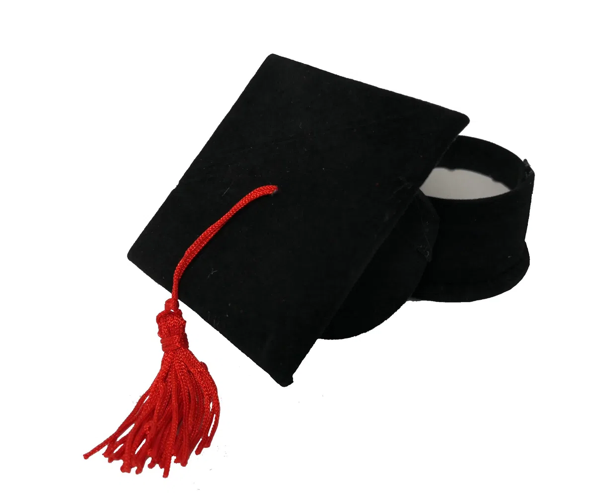 Lotto pezzi 20 Bomboniera CAPPELLO TOCCO, pannetto con nappina, portaconfetti 7x4, LAUREA, DIPLOMA (CKKAP) (NERO)