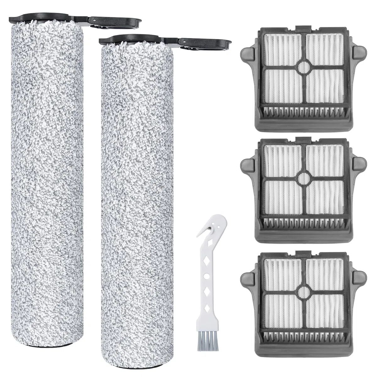 Spazzole a Rullo e Filtro HEPA Ricambi per Accessori per Tineco FLOOR ONE S7 Steam Aspirapolvere Accessori, 2 Spazzole a Rullo, 3 Filtro HEPA, 1 Spazzola per la Pulizia