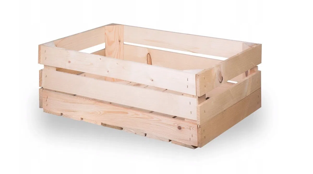 Wooden World Cassetta di legno non dipinto legno semplice legno di pino Conservatione scatola DIY medio 40 x 30 x 20cm