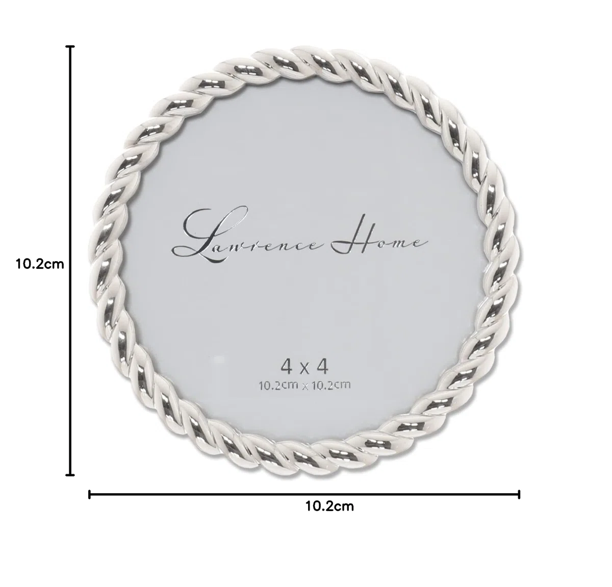 Lawrence Frames Telaio in metallo con design a corda, 4 x 4 rotondo, argento