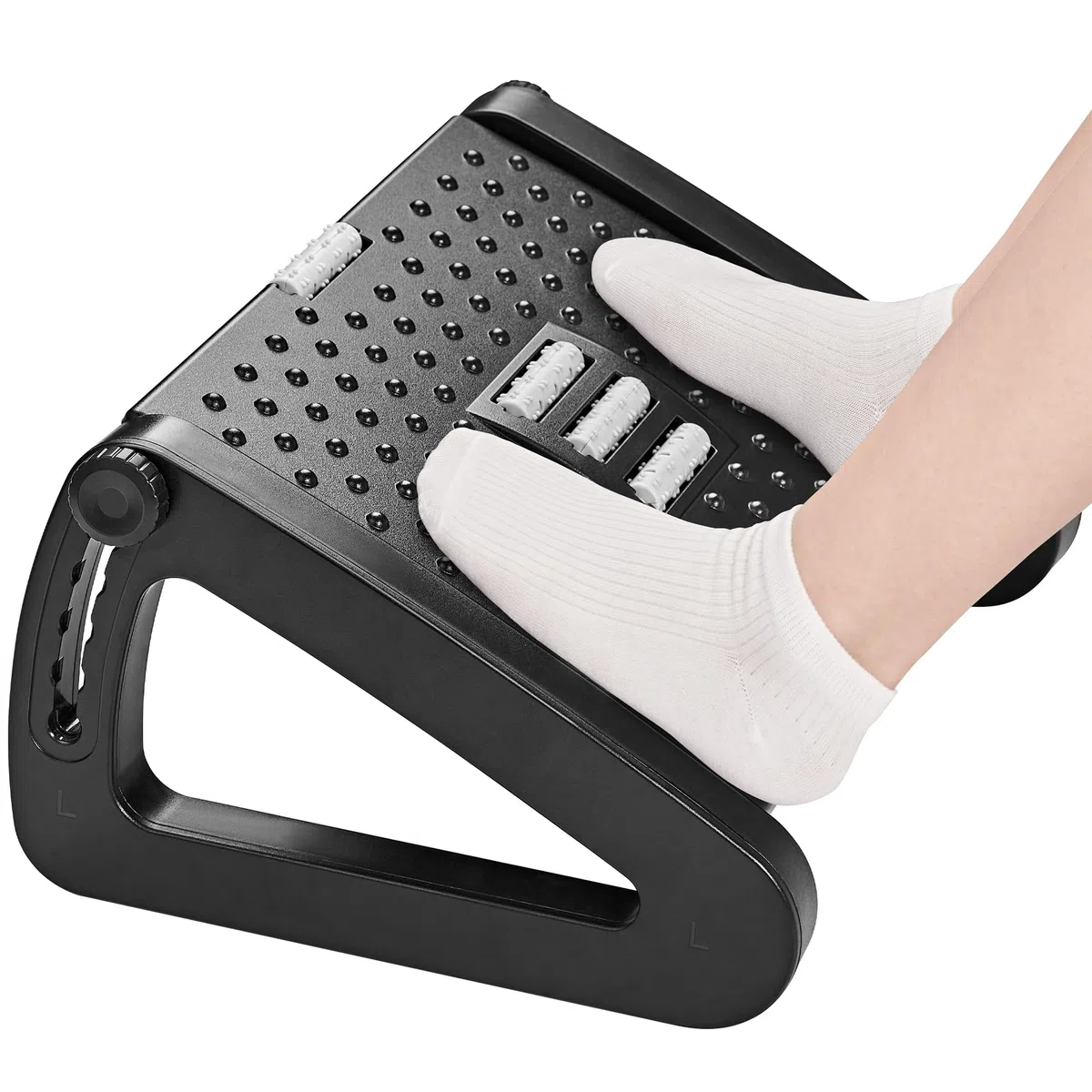 HEETA Poggiapiedi da Scrivania, Ergonomico Regolabile in Altezza Con Funzione Massaggiatore per Ufficio e Casa