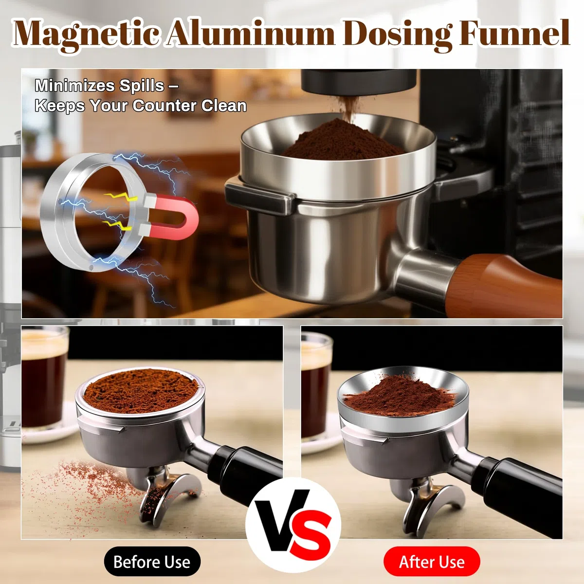 Kit Barista 51mm con Tamper 51mm, Pressino Caffè 51mm, Anello Dosatore, Tool WDT 12 Aghi, Dosatore Caffè per Moka, Distributore Caffè e Tappetino Macchina Caffè in Silicone, Set Accessori Portafiltro