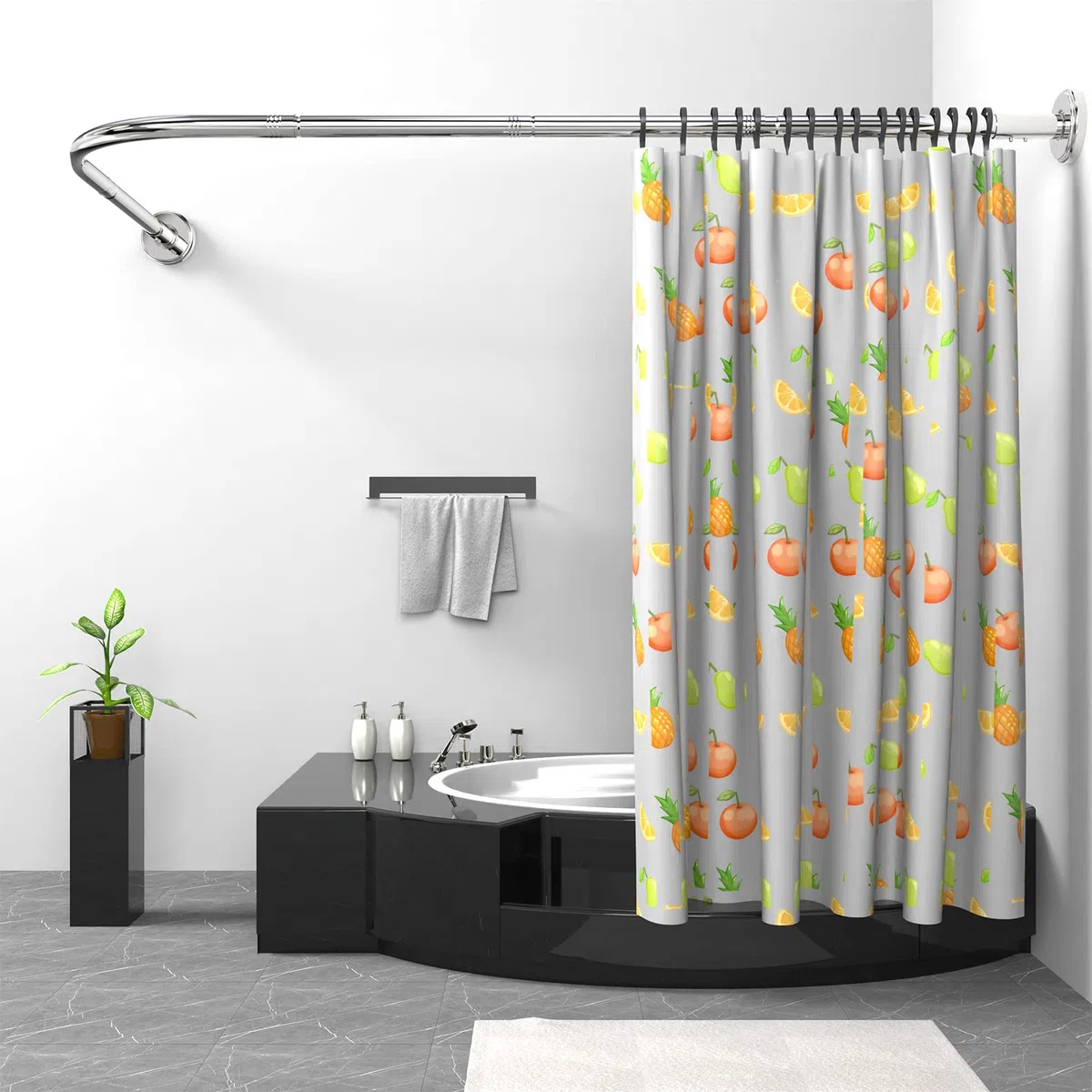 Asta per Tenda Doccia L Forma, Regolabile Bastone Tenda Doccia Angolare in Acciaio Inox, 75x170 cm Tubo Tenda Doccia con Inox Anelli, per Vasca da Bagno Bagno Spogliatoio Armadio, Forata