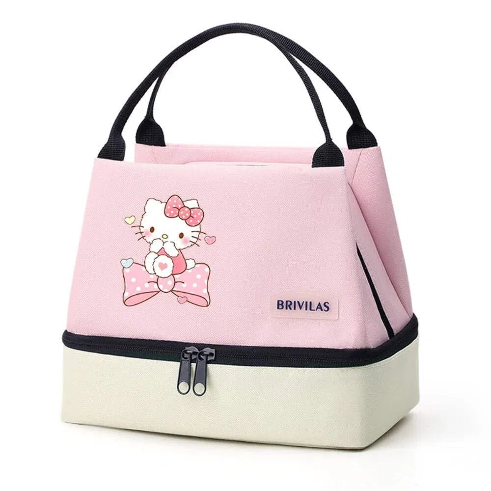 Hello Kitty - Borsa termica per il pranzo, portatile, pieghevole, isolata, per ufficio, scuola, picnic B
