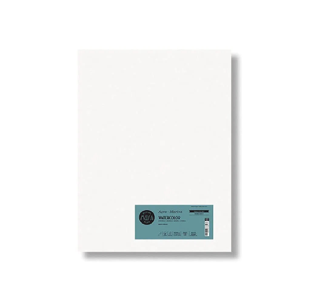 MUSA Carta per Acquerello in Cotone 100% - 300 gr - 56 x 76 cm - Grana Ruvida Grossa - Confezione con 3 Fogli