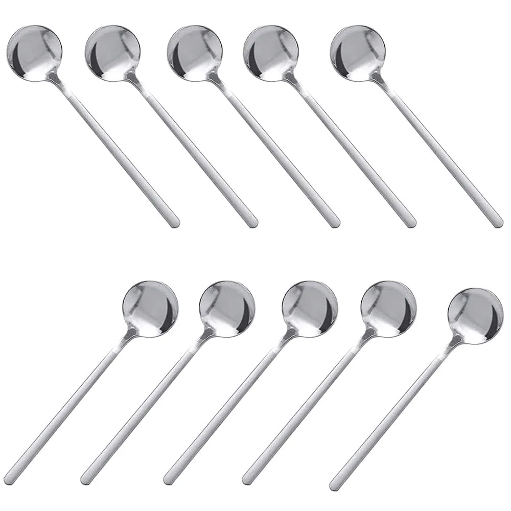 Caffè Cucchiaio,10 Pcs Cucchiaini in Acciaio, Cucchiai in Acciaio Inox, Dessert Cucchiai, Cucchiaini da Tè, Cucchiaino da Caffè in Acciaio Inossidabile, per Caffè,Torte, Gelati, Cappuccini