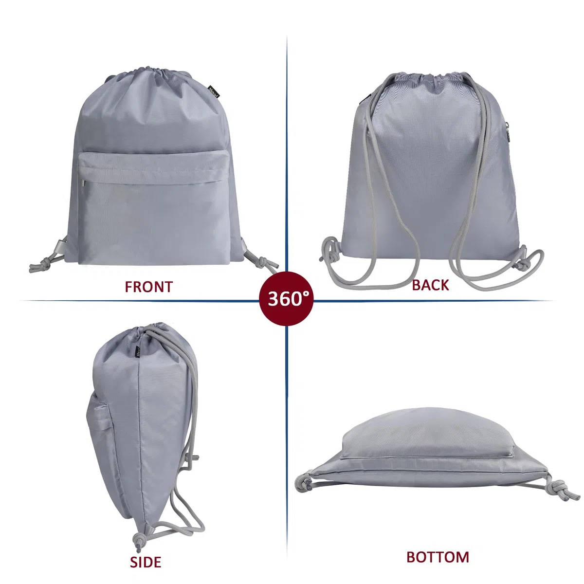 Moyad Borsa Frigo Grande Zaino Termica Porta Pranzo Refrigerante Isolamento Impermeabile Lunch Bag Mantiene Il Cibo Caldo o Freddo per Uomo Donna, Grigio