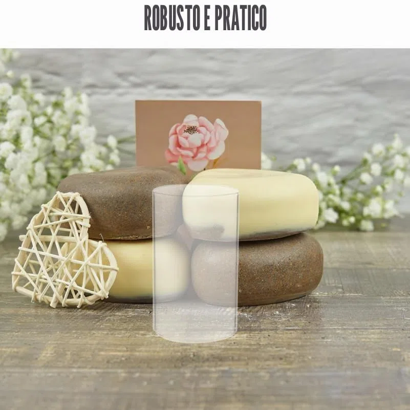 Garneck Cilindro in senza fondo, diametro 7 cm, per interni ed esterni, trasparente, 4 pezzi, 10 x 7 x 7 cm, in, portacandela di ricambio per feste, casa, banchetto, all'aperto
