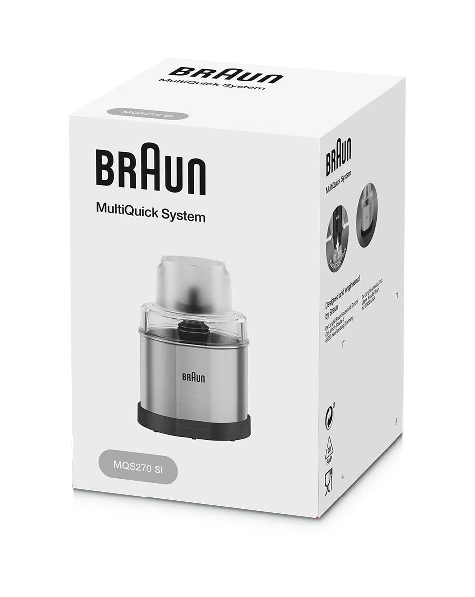 Braun Accessorio Macina Caffè Macina Spezie per Minipimer MultiQuick MQ7X, MQ7WH, MQ9 con Sistema Easy Click Plus, MQS270SI, Argento