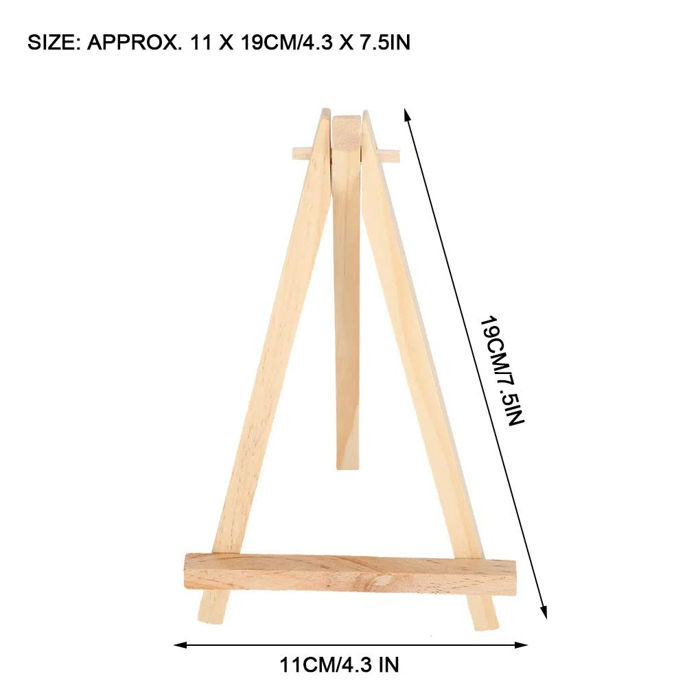 Mini supporto per quadri, mini cavalletto da esposizione 11 x 19 cm, compatto per l'esposizione di piccoli dipinti, esposizione di insegne per negozi e presentazioni per uffici