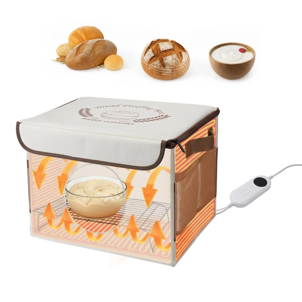 Scatola per la Fermentazione del Pane, per Pane con Riscaldamento e Sensore di Temperatura NTC, Catola Lievitatore per Impasti per Casa Panes Pizza Yogurt