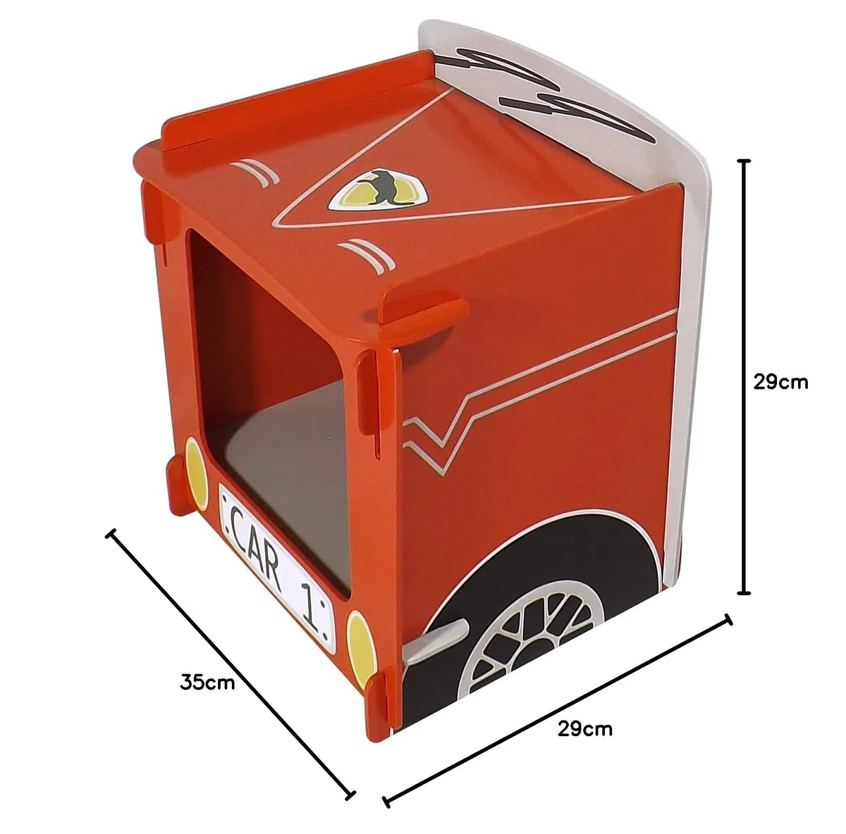 Kidsaw Ltd, Auto da Corsa da Comodino, Legno, Rosso, 35 x 29 x 29 cm