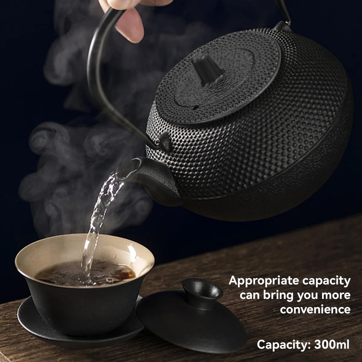 Teiera in Ghisa, capacità 0.3 Litri Teiera Vintage con Colino Rimovibile Teiera in Ghisa Giapponese Teakettle Pentola in Ferro Asia Giappone Style Teiera Antica Il Regalo Perfetto per Un Amico