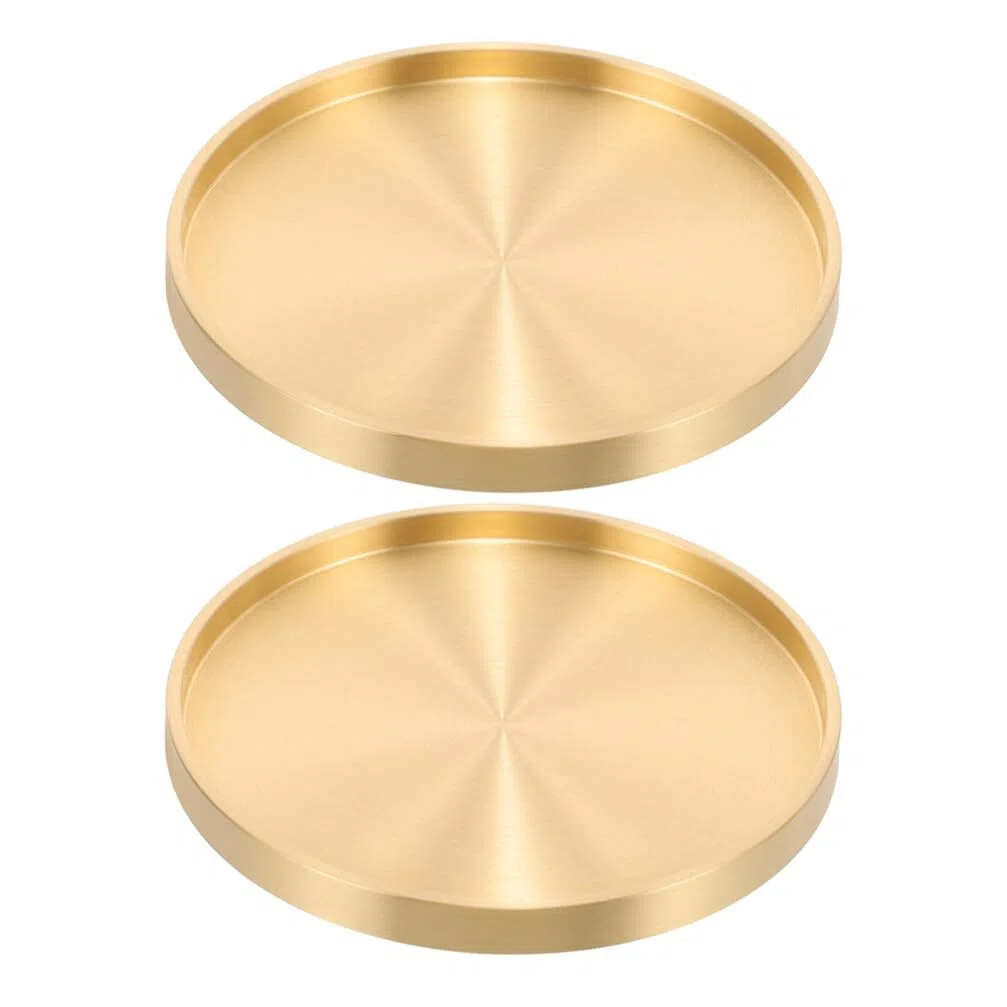 Sottobicchieri dorati, 2 pezzi, in ottone, per bevande, accenti, da tavolo, eleganti sottobicchieri in rame, decorazione per bevande, 7 6 cm