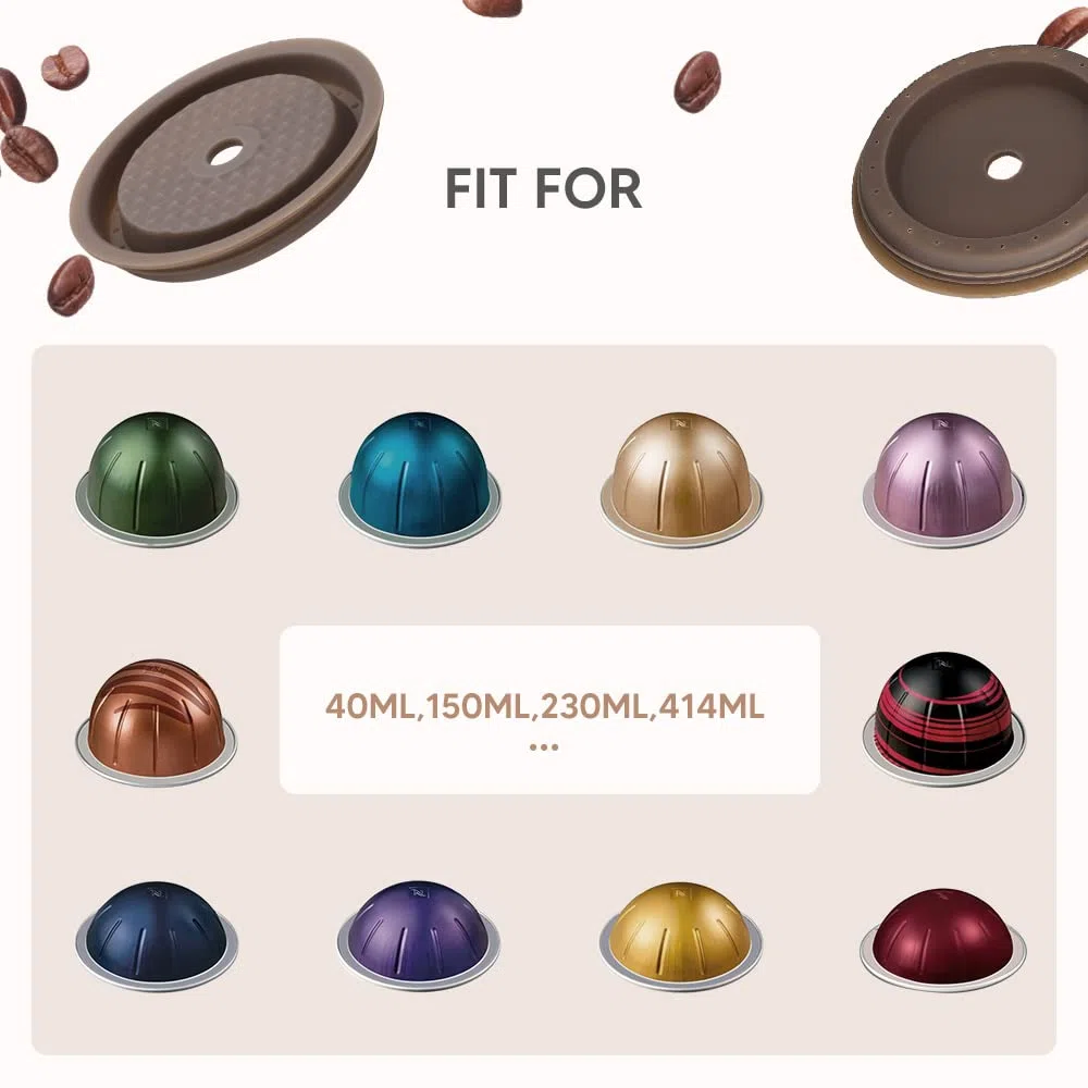 Coperchio riutilizzabile per capsule VertuolineCoffee Silicone alimentare, filtro ricaricabile, compatibile N Espresso