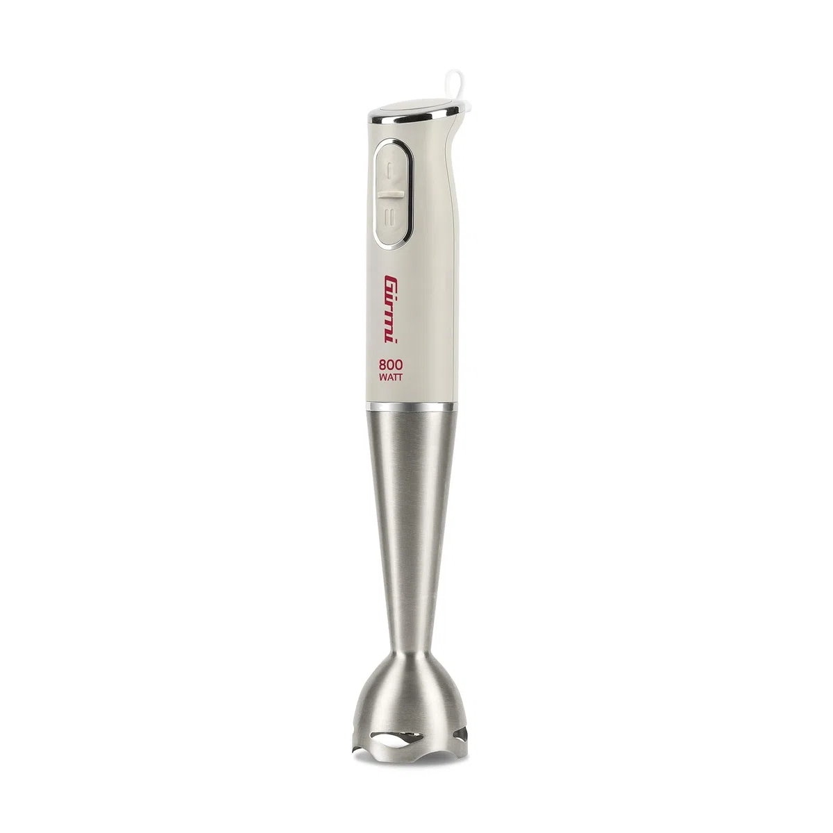 Girmi MX41 Frullatore ad Immersione Fru-steel+, Motore DC, 800W, 2 Velocità, Lame INOX, Fusto Smontabile INOX 19 cm, Impugnatura Ergonomica, Bicchiere Incluso, Facile da Pulire