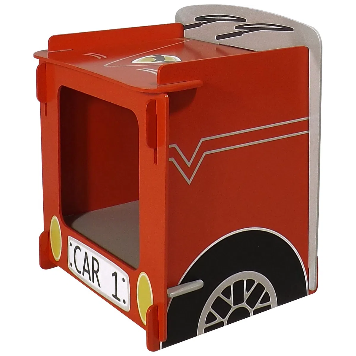 Kidsaw Ltd, Auto da Corsa da Comodino, Legno, Rosso, 35 x 29 x 29 cm