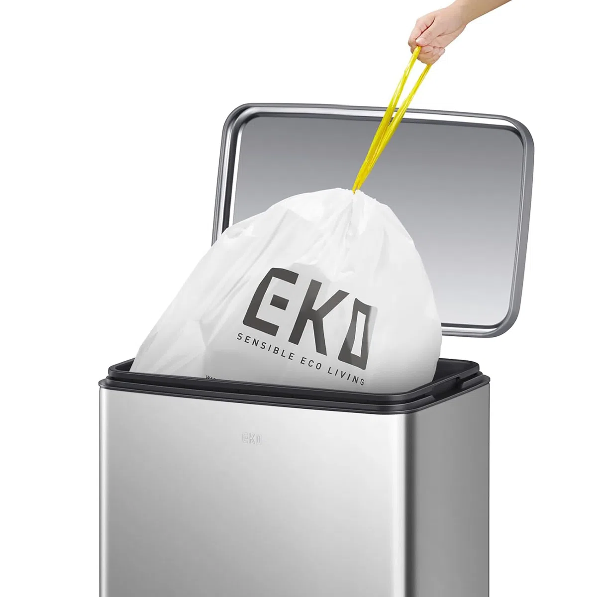 Pattumiera EKO Madison 20L in Acciaio Spazzolato, pattumiera per rifiuti da Cucina, Pedale Resistente, pattumiera per Bagno, Chiusura Ammortizzata, pattumiere, pattumiere per Bagno