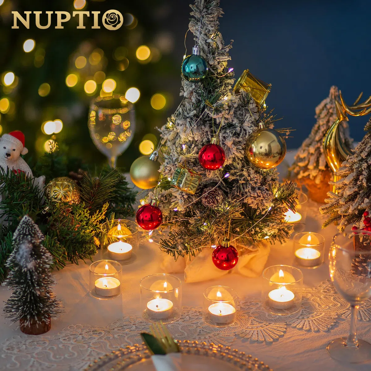 NUPTIO Portacandele Vetro: 24 Pack Mini Portacandele Titolari per Le Candele Galleggianti Cristallo Luci Del Tè Matrimonio All'aperto Galleggianti Cerimonia Festa Doccia Nuziale 4cm E 5cm H