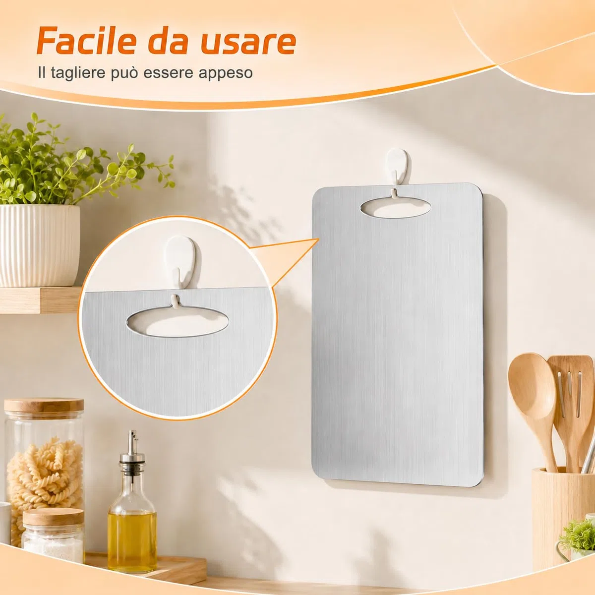 Set di 3 Tagliere in Titanio, S316 Tagliere Acciaio Inox, Doppio Lato per Alimenti, Cutting Board Facile da Pulire per Verduras, Fruttas e Carne